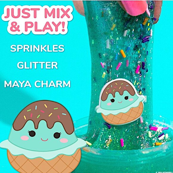 Squishmallows Maya Ice Cream Glitter Slime w/ Charm Chocolate Scent Collectible - Picture 5 of 8